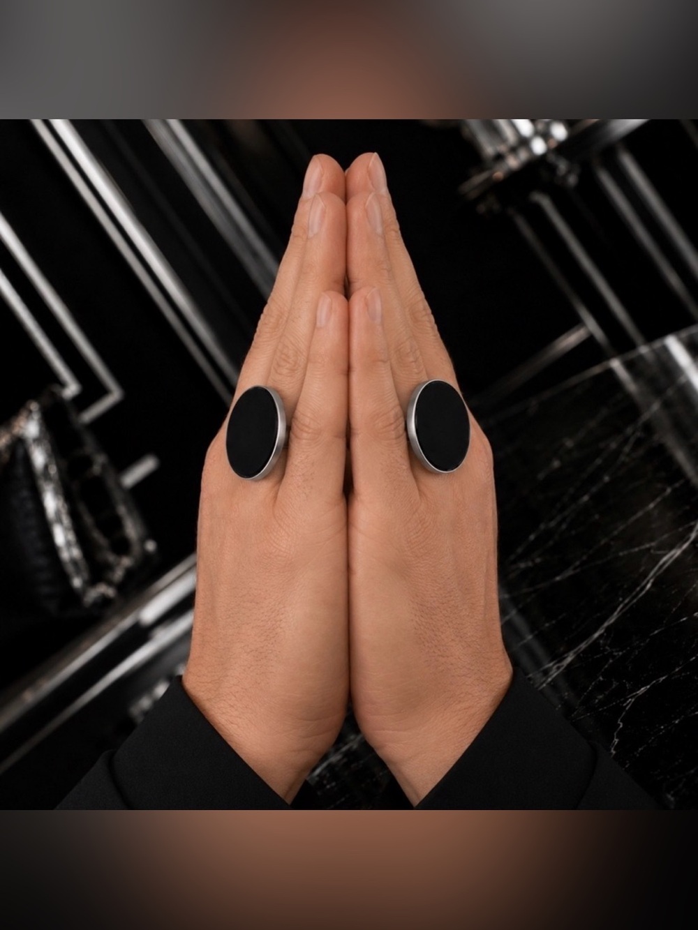 8 8.5 9 Handmade Ring Black Onyx Gem Solid 925 Sterling Silver Gemstone Fine Art